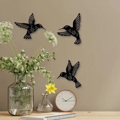 NEW Hummingbirds Metal Wall Decorations 3 Birds - FranksFunkyStuff