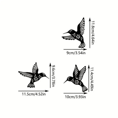 NEW Hummingbirds Metal Wall Decorations 3 Birds - FranksFunkyStuff