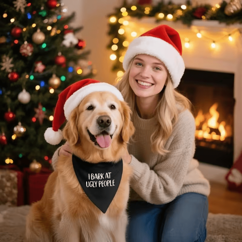 NEW "I Bark at Ugly People" Dog Bandana - FranksFunkyStuff
