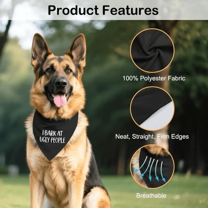 NEW "I Bark at Ugly People" Dog Bandana - FranksFunkyStuff