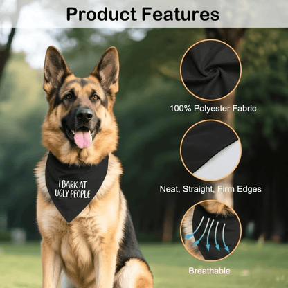 NEW "I Bark at Ugly People" Dog Bandana - FranksFunkyStuff