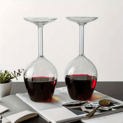 NEW Inverted Wine Glass, Unique Shape And Eye-Catching Design - FranksFunkyStuff