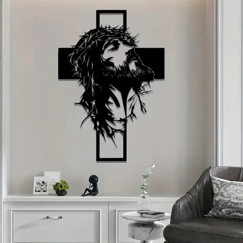 NEW Jesus on the Cross Metal Wall Art - Black - FranksFunkyStuff