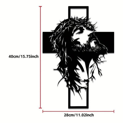 NEW Jesus on the Cross Metal Wall Art - Black - FranksFunkyStuff