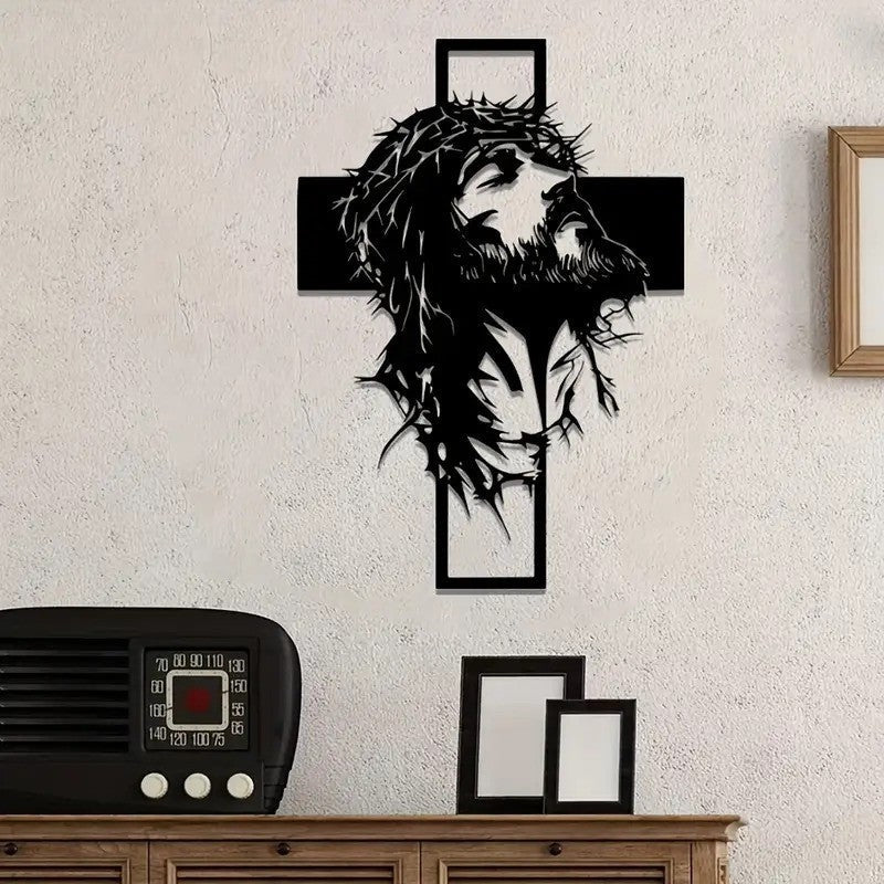 NEW Jesus on the Cross, Metal Wall Art Silhouette, LARGE SIZE 20 x 14 - FranksFunkyStuff
