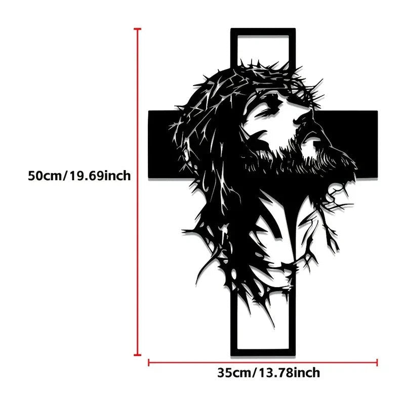 NEW Jesus on the Cross, Metal Wall Art Silhouette, LARGE SIZE 20 x 14 - FranksFunkyStuff