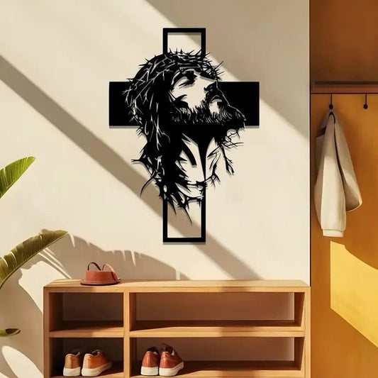NEW Jesus on the Cross, Metal Wall Art Silhouette, LARGE SIZE 20 x 14 - FranksFunkyStuff