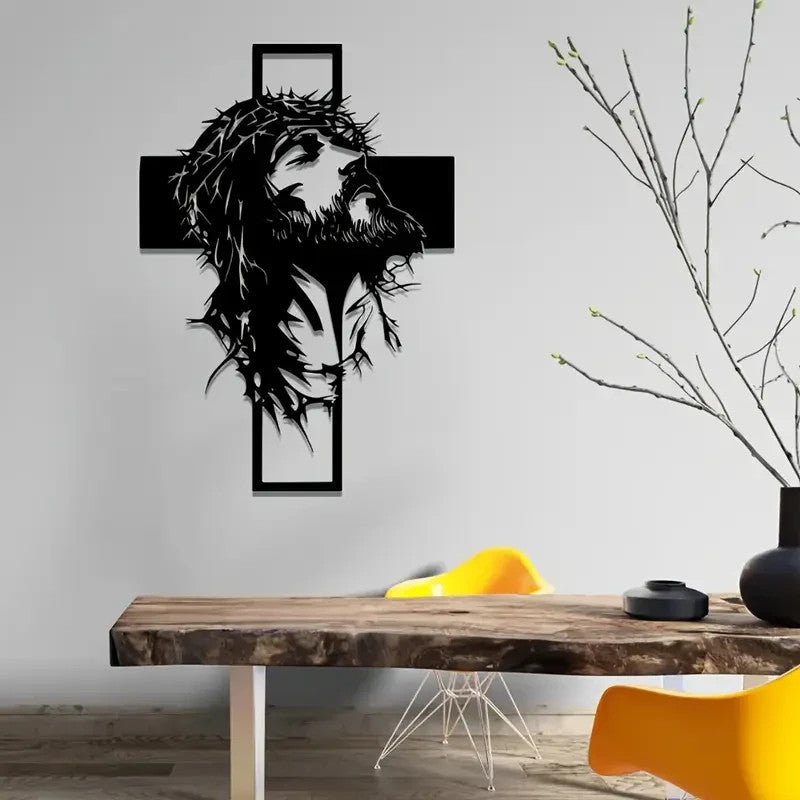 NEW Jesus on the Cross, Metal Wall Art Silhouette, LARGE SIZE 20 x 14 - FranksFunkyStuff