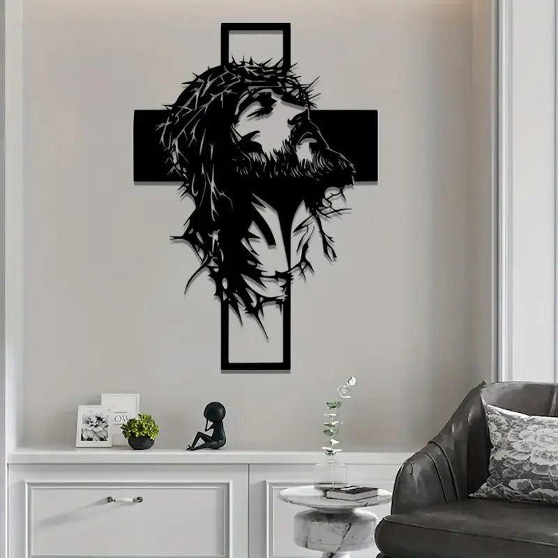 NEW Jesus on the Cross, Metal Wall Art Silhouette, LARGE SIZE 20 x 14 - FranksFunkyStuff