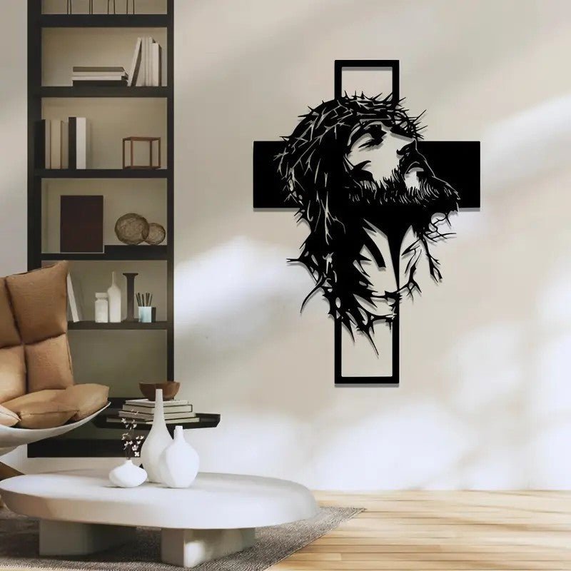 NEW Jesus on the Cross, Metal Wall Art Silhouette, LARGE SIZE 20 x 14 - FranksFunkyStuff