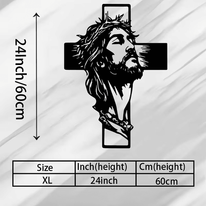 NEW Jesus on the Cross, Metal Wall Art Silhouette, LARGE SIZE 24 x 18.5 - FranksFunkyStuff