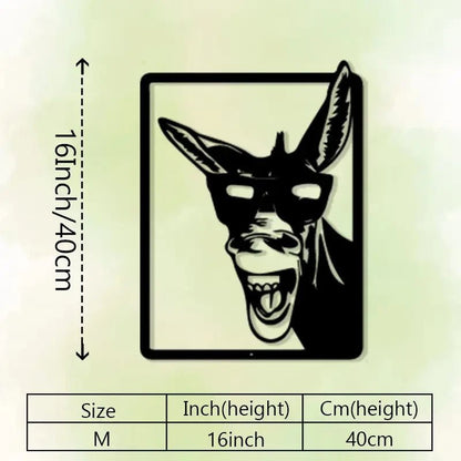 NEW Laughing Donkey with Fashion Glasses Metal Wall Art - FranksFunkyStuff
