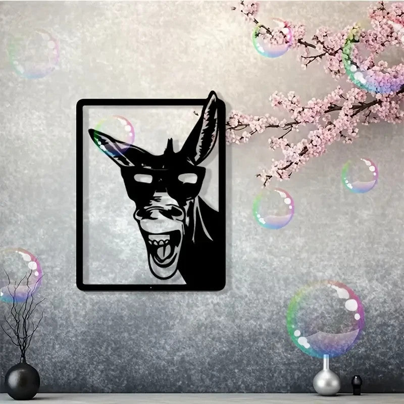 NEW Laughing Donkey with Fashion Glasses Metal Wall Art - FranksFunkyStuff