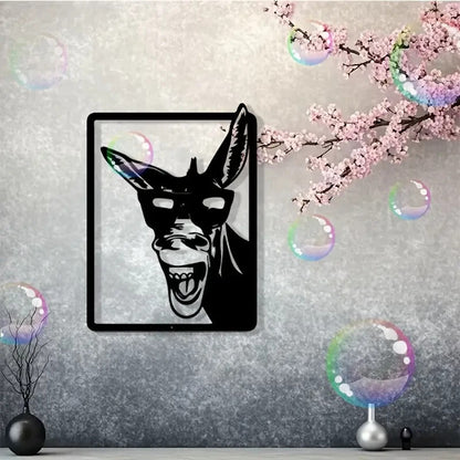 NEW Laughing Donkey with Fashion Glasses Metal Wall Art - FranksFunkyStuff