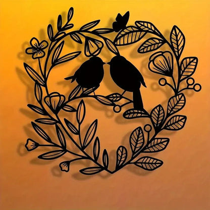 NEW Love Birds, Abstract Metal Wall Art with Birds & Branches - FranksFunkyStuff