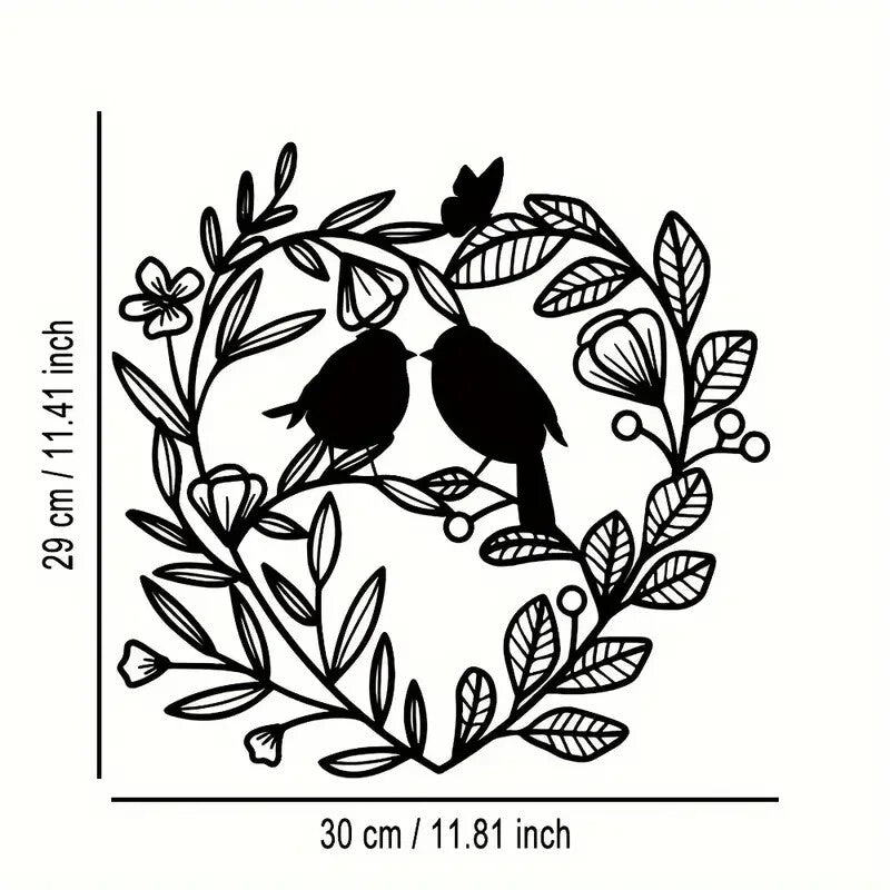 NEW Love Birds, Abstract Metal Wall Art with Birds & Branches - FranksFunkyStuff