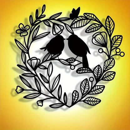 NEW Love Birds, Abstract Metal Wall Art with Birds & Branches - FranksFunkyStuff