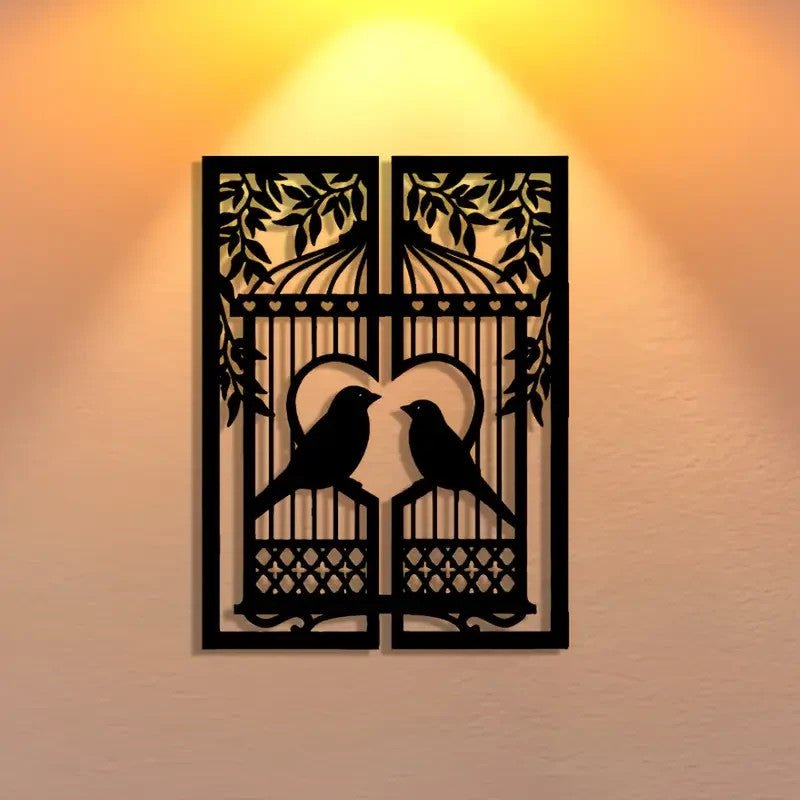 NEW "Love Birds" Metal Wall Art - FranksFunkyStuff