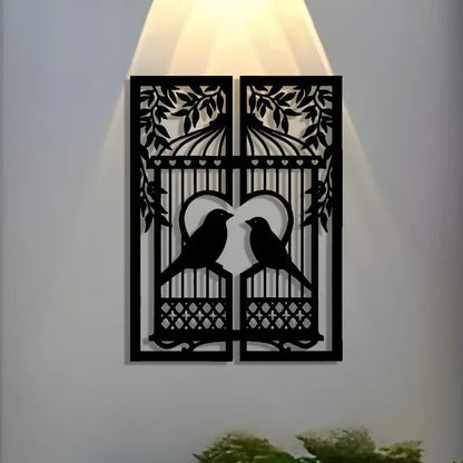 NEW "Love Birds" Metal Wall Art - FranksFunkyStuff
