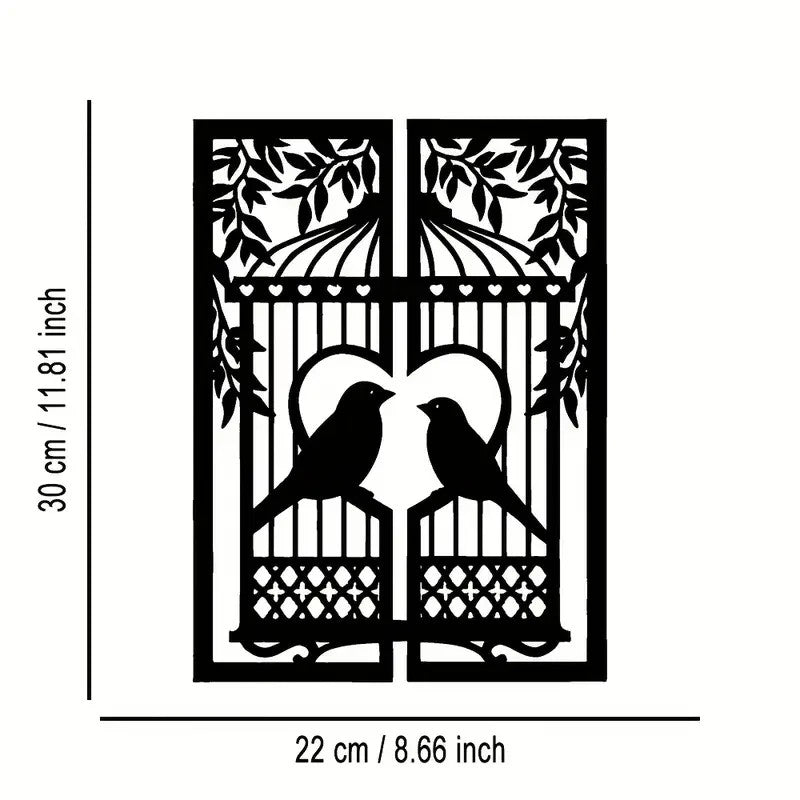 NEW "Love Birds" Metal Wall Art - FranksFunkyStuff