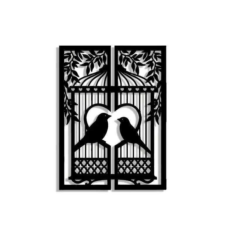 NEW "Love Birds" Metal Wall Art - FranksFunkyStuff