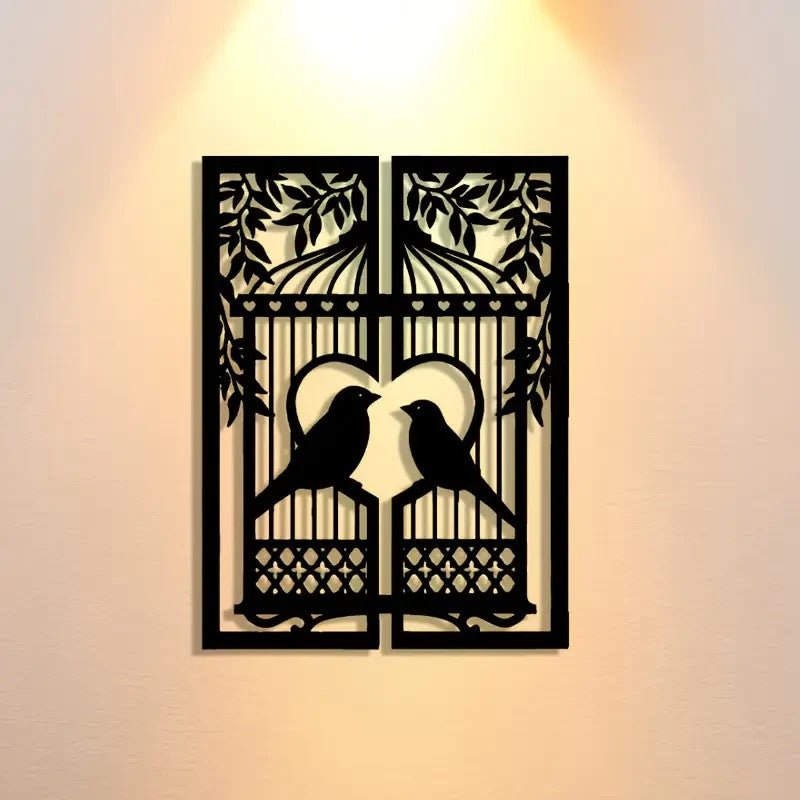 NEW "Love Birds" Metal Wall Art - FranksFunkyStuff