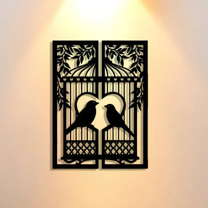 NEW "Love Birds" Metal Wall Art - FranksFunkyStuff