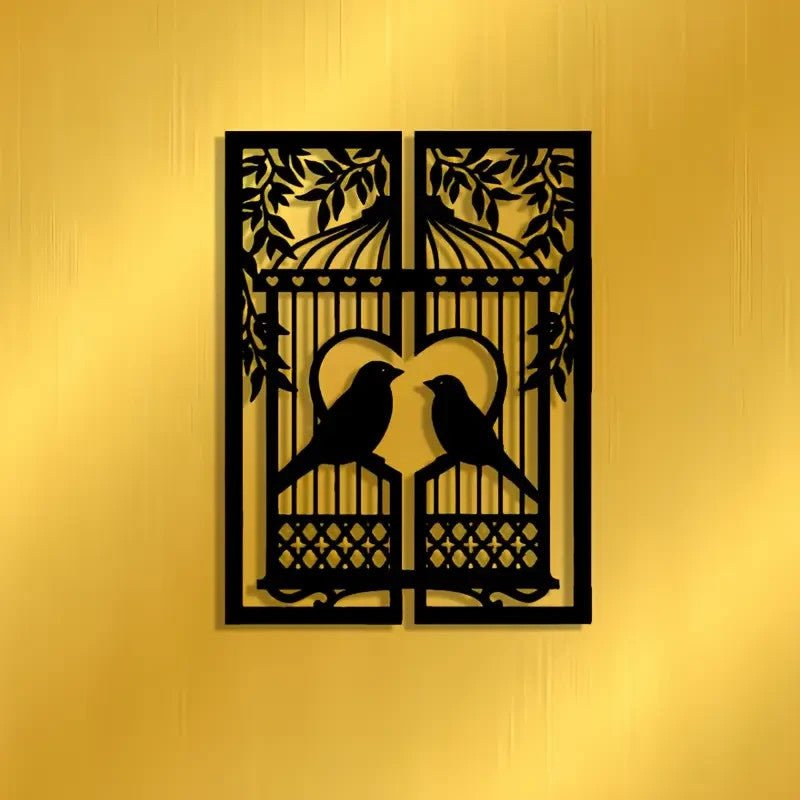 NEW "Love Birds" Metal Wall Art - FranksFunkyStuff