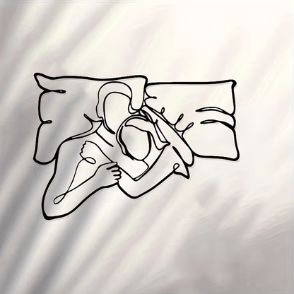 NEW Loving Couple Minimalist Metal Wall Silhouette - FranksFunkyStuff