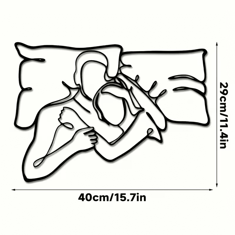 NEW Loving Couple Minimalist Metal Wall Silhouette - FranksFunkyStuff