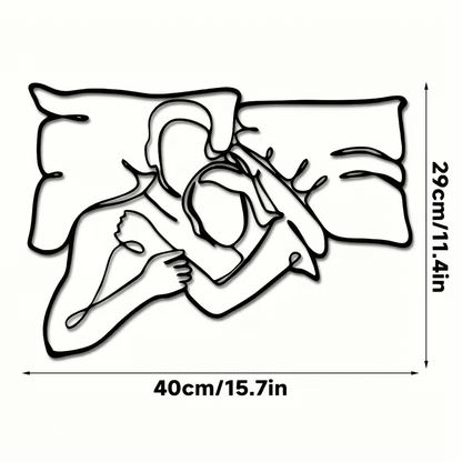 NEW Loving Couple Minimalist Metal Wall Silhouette - FranksFunkyStuff