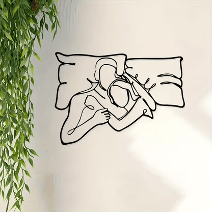 NEW Loving Couple Minimalist Metal Wall Silhouette - FranksFunkyStuff