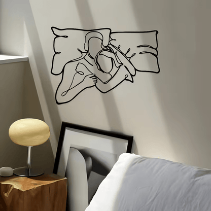 NEW Loving Couple Minimalist Metal Wall Silhouette - FranksFunkyStuff