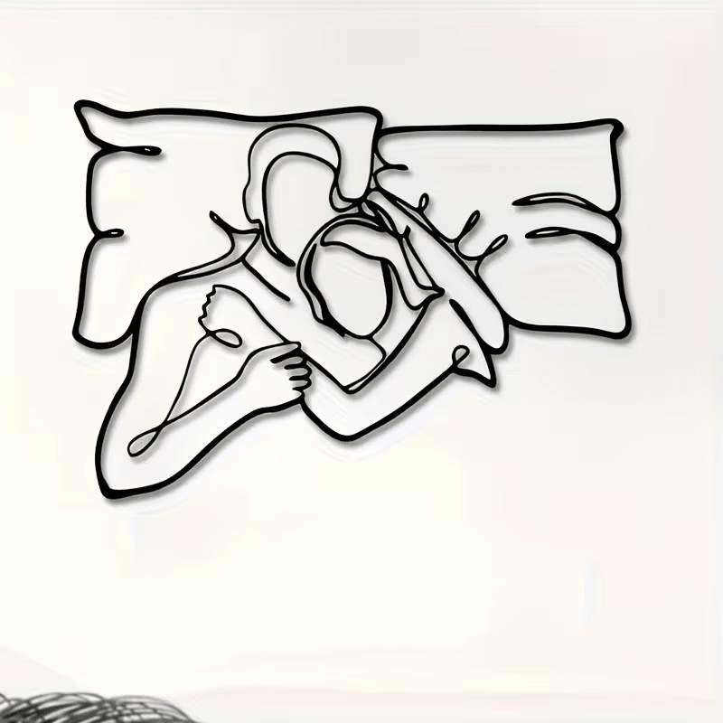 NEW Loving Couple Minimalist Metal Wall Silhouette - FranksFunkyStuff