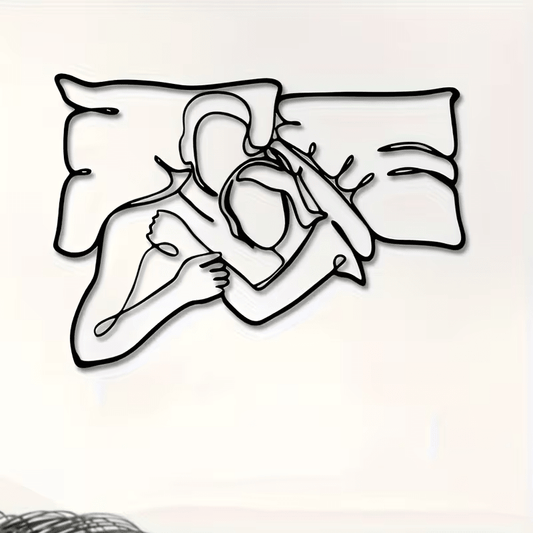 NEW Loving Couple Minimalist Metal Wall Silhouette - FranksFunkyStuff