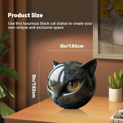 NEW Luxury Black Cat SCULPTURE With Realalistic Eyes - FranksFunkyStuff