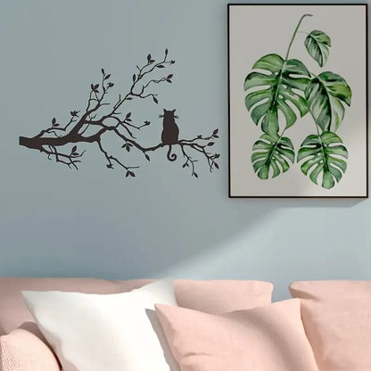 NEW METAL CAT / BIRDS Silhouetette Wall Art, Birds and Cat on Tree Branches - FranksFunkyStuff
