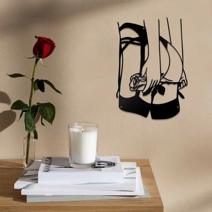NEW Metal Female Body Line Art Wall Sculpture 12 x 8 - FranksFunkyStuff