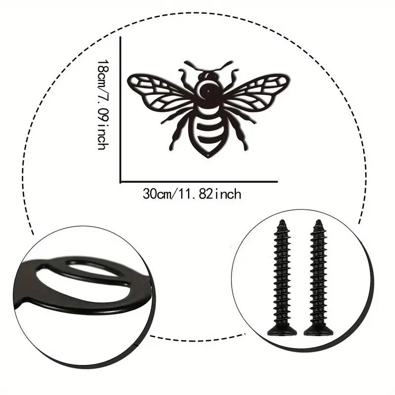 NEW Metal Honey Bee Silhouette wall Art Decor - FranksFunkyStuff