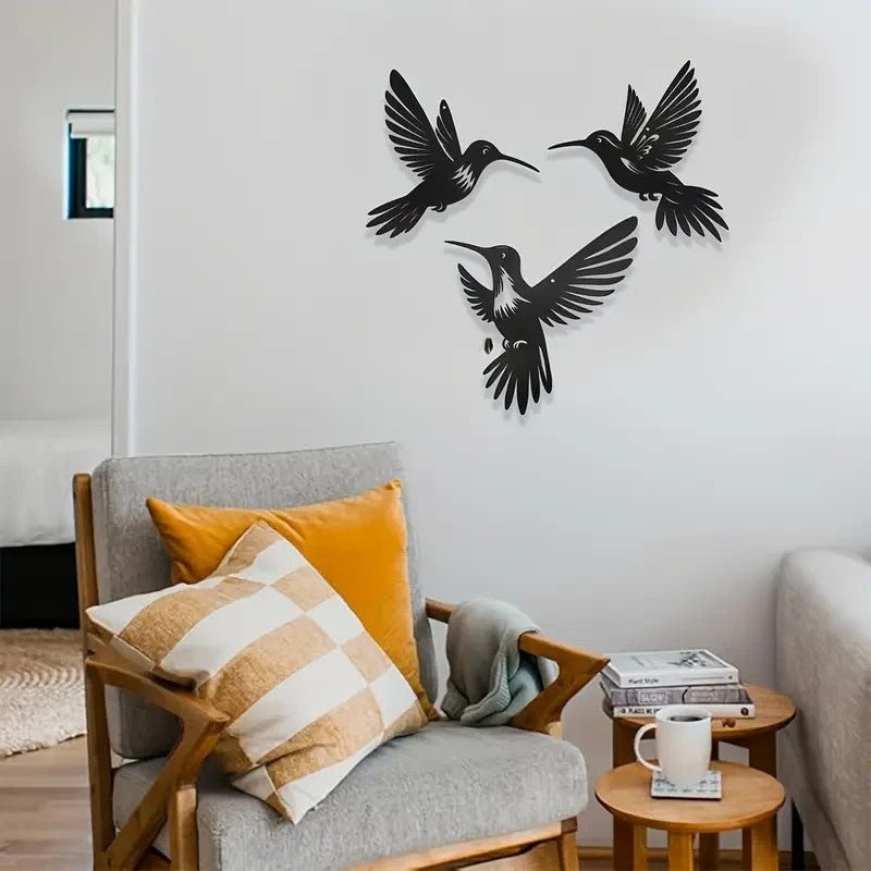 NEW Metal Humming Birds, 3 Birds, Wall Art Indoor or Outdoor - FranksFunkyStuff