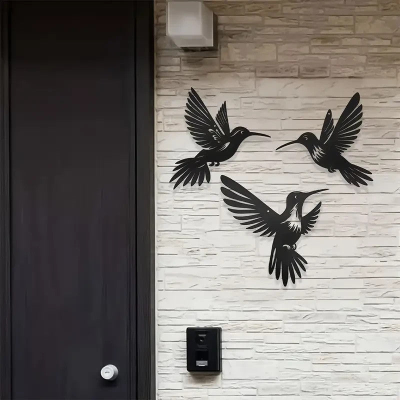 NEW Metal Humming Birds, 3 Birds, Wall Art Indoor or Outdoor - FranksFunkyStuff