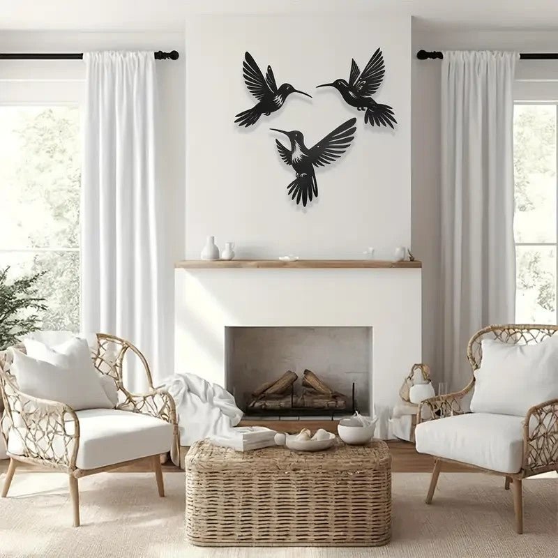 NEW Metal Humming Birds, 3 Birds, Wall Art Indoor or Outdoor - FranksFunkyStuff