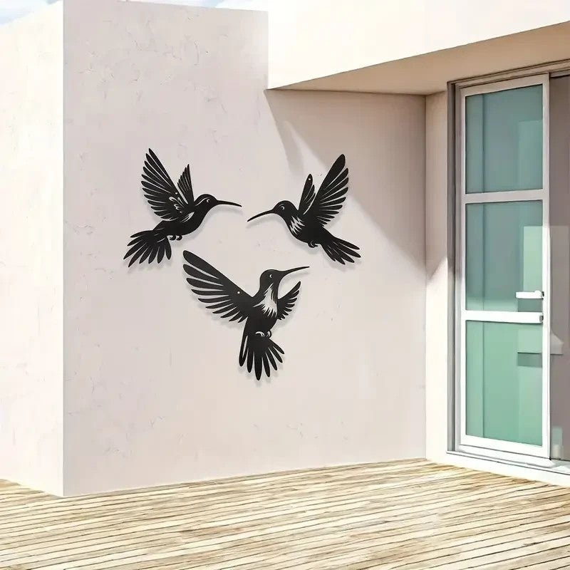 NEW Metal Humming Birds, 3 Birds, Wall Art Indoor or Outdoor - FranksFunkyStuff