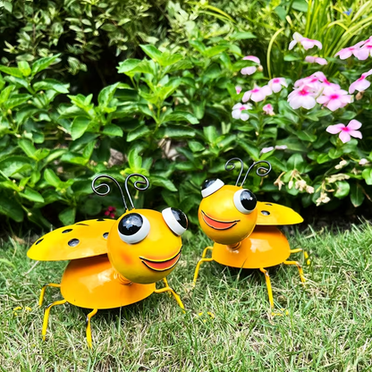 NEW Metal Ladybugs Garden & Wall Decor 2 Pieces - FranksFunkyStuff