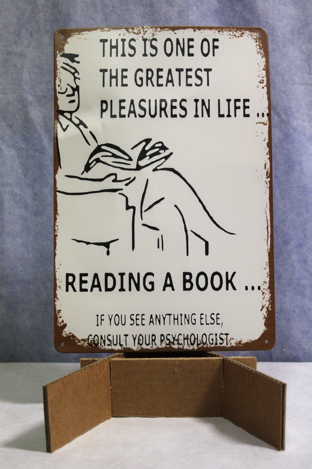 NEW METAL TIN SIGN GREATEST PLEASURES IN LIFE READING A BOOK..SEE For yourself - FranksFunkyStuff