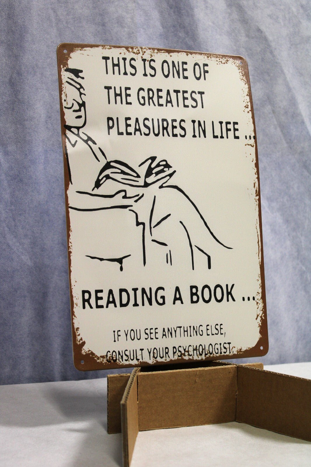 NEW METAL TIN SIGN GREATEST PLEASURES IN LIFE READING A BOOK..SEE For yourself - FranksFunkyStuff