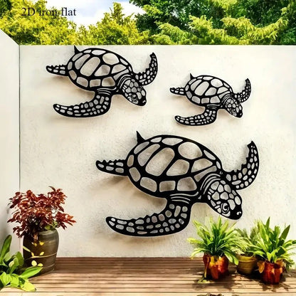 NEW Metal Turtles Wall Decor Set, 3 Turtles Set - FranksFunkyStuff