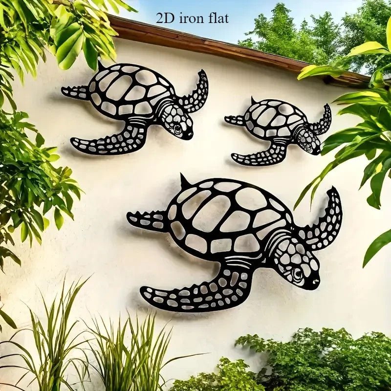 NEW Metal Turtles Wall Decor Set, 3 Turtles Set - FranksFunkyStuff