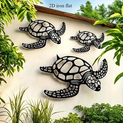 NEW Metal Turtles Wall Decor Set, 3 Turtles Set - FranksFunkyStuff
