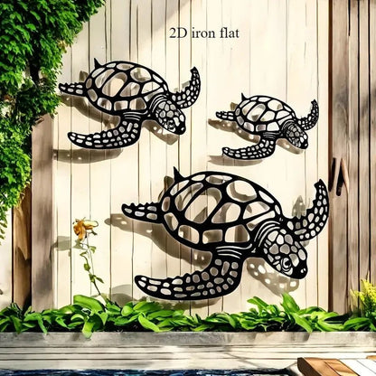 NEW Metal Turtles Wall Decor Set, 3 Turtles Set - FranksFunkyStuff